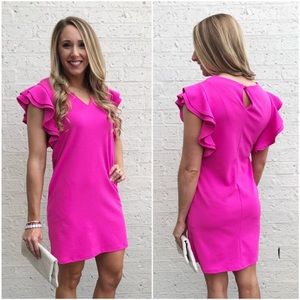 First Love Double Ruffle Sleeve Dress